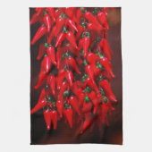 Red Hot Hanging Chili Peppers Afbeelding Design Theedoek (Verticaal)