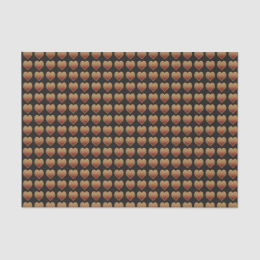 Red Hot Heart Patroon Tissuepapier (Voorkant)