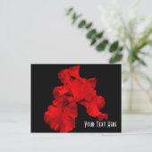 Red Hot Iris Floral  Briefkaart (Staand voorkant)