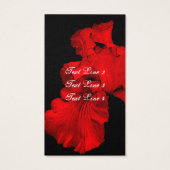 Red Hot Iris Flower Art Visitekaartje (Achterkant)