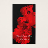 Red Hot Iris Flower Art Visitekaartje (Voorkant)