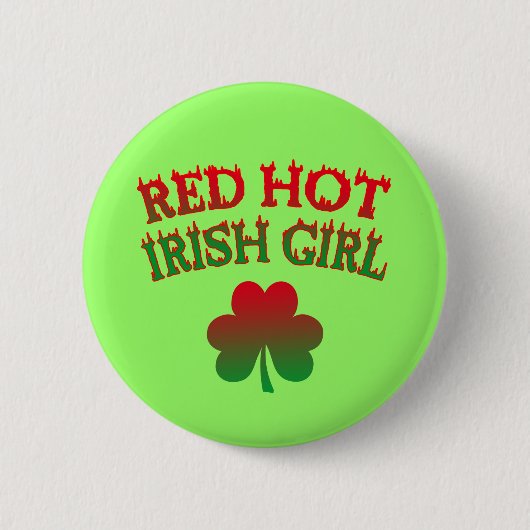 Red Hot Irish Girl Ronde Button 5,7 Cm (Voorkant)