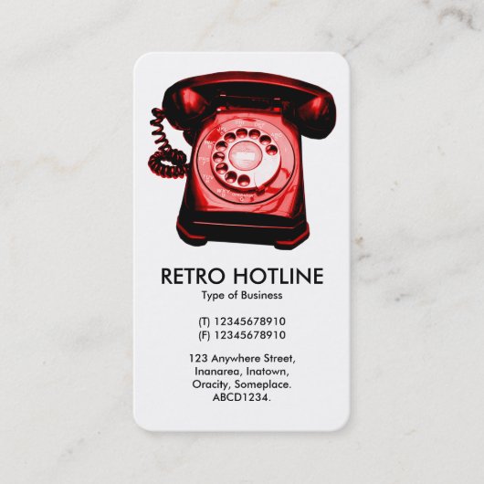 Red Hot line - wit Visitekaartje (Voorkant)