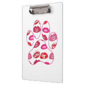 Red Hot Lips Dog Paw Print Klembord (Links)