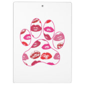 Red Hot Lips Dog Paw Print Klembord (Achterkant)