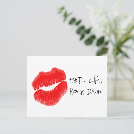 Red Hot Lips I Briefkaart (Staand voorkant)