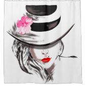 Red Hot Lips met Mole - Vrouw - Schilderen Douchegordijn (Voorkant)