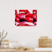 Red Hot Lipstick Lipstick Poster (Keuken)