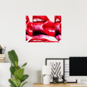 Red Hot Lipstick Lipstick Poster (Thuiskantoor)