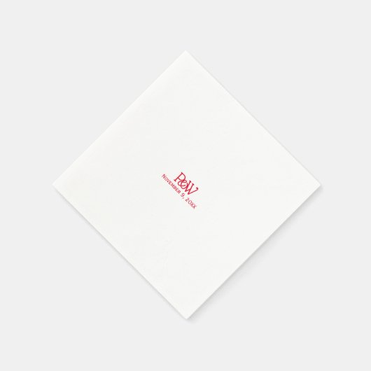 Red Hot Love Typography Wedding Napkin Servet (Hoek)