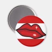 RED HOT LUCIOUS KISS LIPS SHINY LIPGLOSS BEAUTY MAGNEET (Voorkant / Achterkant)