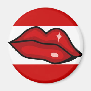 RED HOT LUCIOUS KISS LIPS SHINY LIPGLOSS BEAUTY MAGNEET