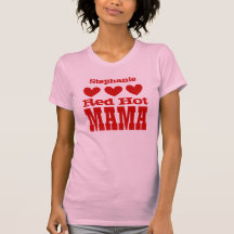 Red Hot Mama met RED Hearts, aangepaste naam V02