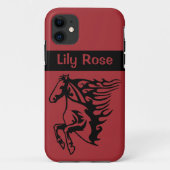 Red Hot Metallic Pony Horse Stallion Bronco Case-Mate iPhone Case (Achterkant)