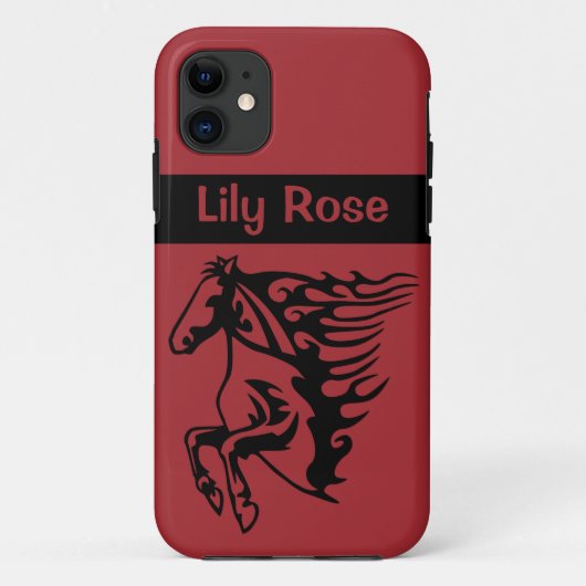 Red Hot Metallic Pony Horse Stallion Bronco Case-Mate iPhone Case (Achterkant)