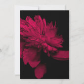Red Hot Peony op Black Floral Party Kaart (Achterkant)
