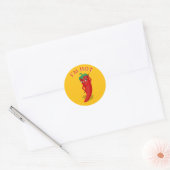 Red Hot Pepper Diva Bewerkbaar Ronde Sticker (Envelop)