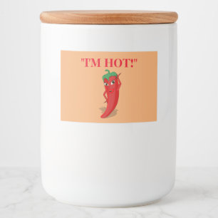 Red Hot Pepper Diva Bewerkbaar Voedselcontainer Etiket