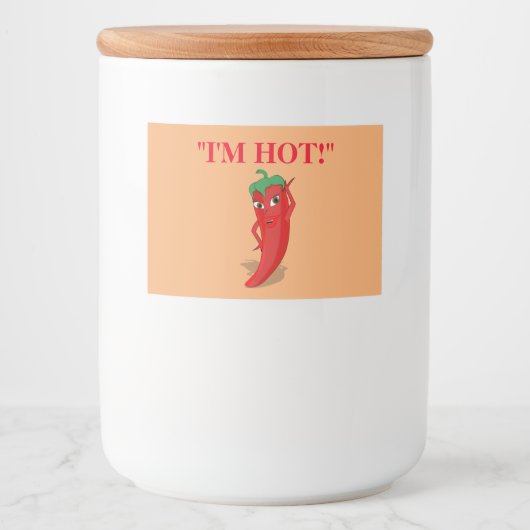 Red Hot Pepper Diva Bewerkbaar Voedselcontainer Etiket (Voorkant)