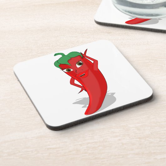 Red Hot Pepper Diva Bier Onderzetter (Linkerzijde)