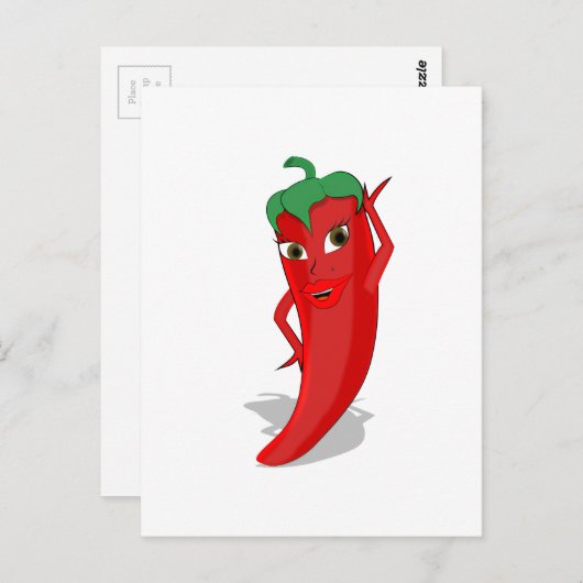 Red Hot Pepper Diva Briefkaart (Voorkant / Achterkant)