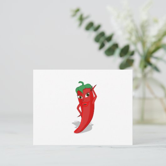 Red Hot Pepper Diva Briefkaart (Staand voorkant)
