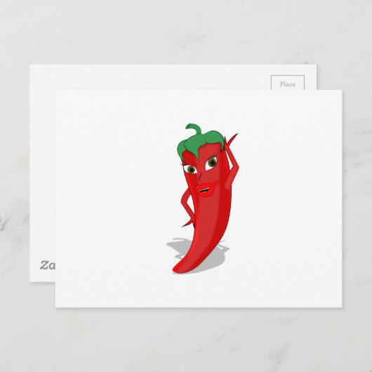 Red Hot Pepper Diva Briefkaart (Voorkant / Achterkant)