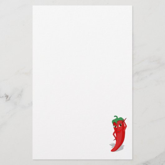 Red Hot Pepper Diva Briefpapier (Achterkant)