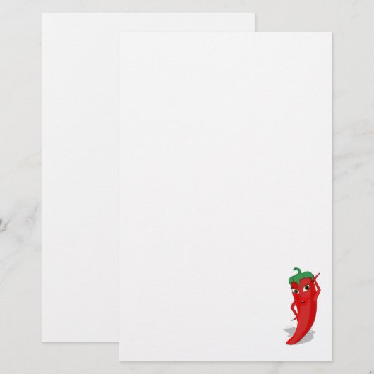 Red Hot Pepper Diva Briefpapier (Voorkant / Achterkant)