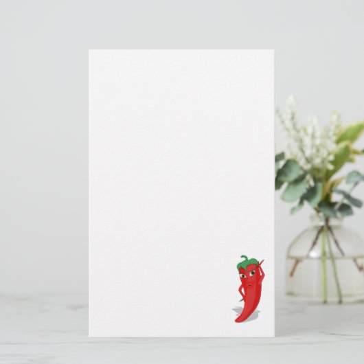 Red Hot Pepper Diva Briefpapier (Staand voorkant)