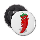 Red Hot Pepper Diva Button Flesopener (Voorkant)