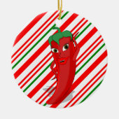 Red Hot Pepper Diva Candy Cane Keramisch Ornament (Voorkant)