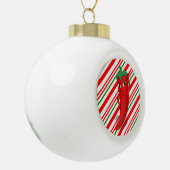 Red Hot Pepper Diva Candy Cane Keramische Bal Ornament (Links)