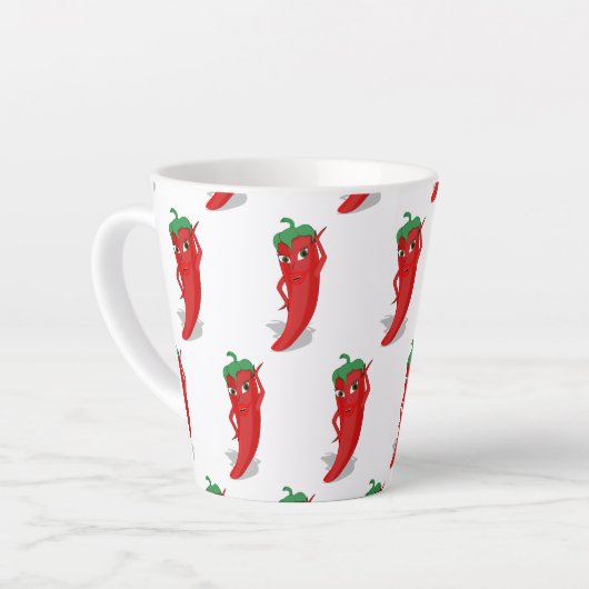 Red Hot Pepper Diva Classic Latte Mok (Linkerhoek)