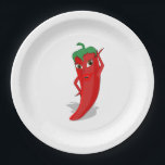 Red Hot Pepper Diva Classic Papieren Bordje<br><div class="desc">Een rode en hete peper cartoon. Oorspronkelijk ontwerp. Aangepaste papieren borden. Geweldig voor feesta-feesten en Mexicaanse inspirerende gebeurtenissen!</div>