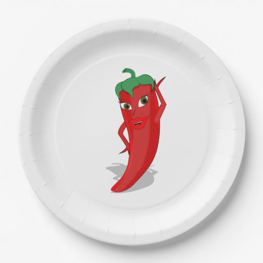 Red Hot Pepper Diva Classic Papieren Bordje (Voorkant)
