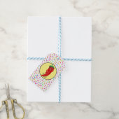 Red Hot Pepper Diva Confetti Patroon Cadeaulabel (Met Touw)