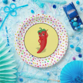 Red Hot Pepper Diva Confetti Patroon Papieren Bordje (Feest)