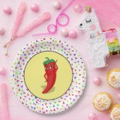 Red Hot Pepper Diva Confetti Patroon Papieren Bordje (Feest)