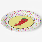 Red Hot Pepper Diva Confetti Patroon Papieren Bordje (Gekanteld)