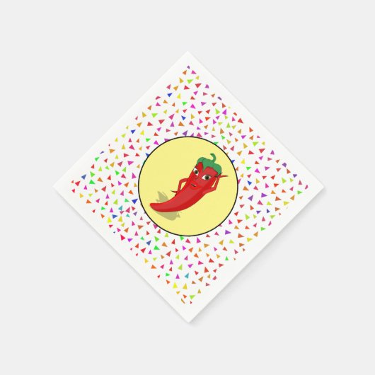 Red Hot Pepper Diva Confetti Patroon Servet (Hoek)