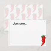 Red Hot Pepper Diva Cute Custom Just a Note Notitiekaartje (Voorkant / Achterkant)