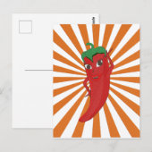 Red Hot Pepper Diva Faux Embroidery Print Briefkaart (Voorkant / Achterkant)