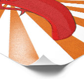 Red Hot Pepper Diva Faux Embroidery Print Foto Afdruk (Hoek)