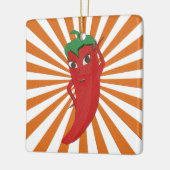 Red Hot Pepper Diva Faux Embroidery Print Keramisch Ornament (Links)