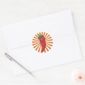 Red Hot Pepper Diva Faux Embroidery Print Ronde Sticker (Envelop)