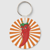 Red Hot Pepper Diva Faux Embroidery Print Sleutelhanger (Voorkant)