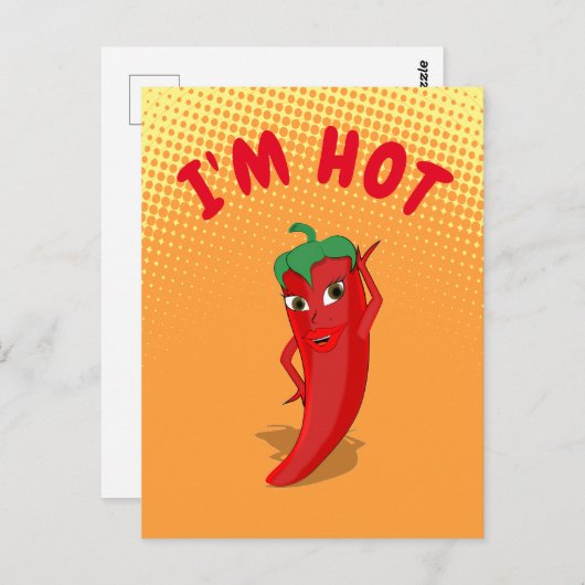 Red Hot Pepper Diva gradiënt Briefkaart (Voorkant / Achterkant)