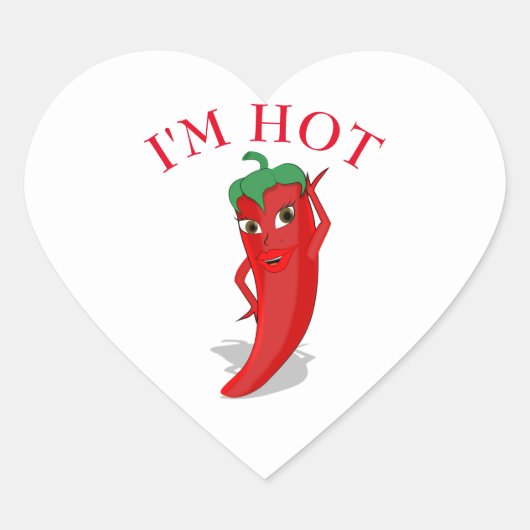 Red Hot Pepper Diva Hart Sticker (Voorkant)