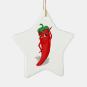 Red Hot Pepper Diva Keramisch Ornament (Rechts)